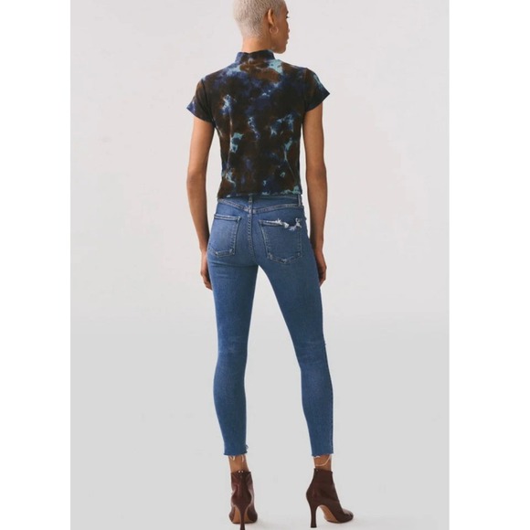 AGOLDE shopie High Rise Slim Fit Ankle Raw Hem Distressed Jeans Size 28 - Picture 2 of 10